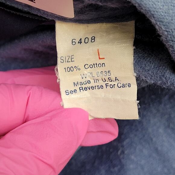 Vintage 80s Woolrich Flannel Button Shirt Womens Large 23x28 Blue Boyfriend - Picture 7 of 13